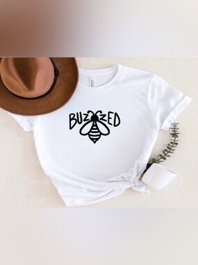 Buzzed Bee Shirt Funny Drinking Graphic Tee Cute Bee Party Top